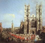 Canaletto London: Westminster Abbey, with a Procession of Knights of the Bath  f oil painting on canvas