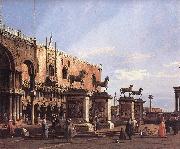 Canaletto Capriccio: The Horses of San Marco in the Piazzetta Germany oil painting artist