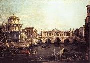 Canaletto Capriccio: The Grand Canal, with an Imaginary Rialto Bridge and Other Buildings fg oil painting picture wholesale