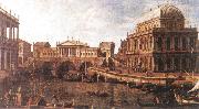 Canaletto Capriccio: a Palladian Design for the Rialto Bridge, with Buildings at Vicenza oil painting picture wholesale