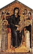Cimabue Madonna Enthroned with the Child, St Francis St. Domenico and two Angels dfg oil