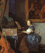 JanVermeer A Young Woman Seated at a Virginal oil painting picture wholesale