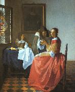 JanVermeer A Lady and Two Gentlemen oil painting picture wholesale