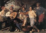 ROMBOUTS, Theodor Allegory of the Five Senses Germany oil painting artist