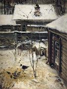 A.K.Cabpacob Yard-Winter oil painting picture wholesale