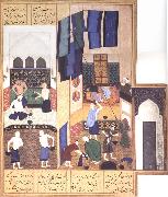 Bihzad Caliph al-Ma-mun in his bath oil painting on canvas