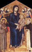 Cimabue Madonna and Child Enthroned with Two Angels and Ss. Francis and Dominic oil