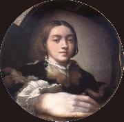 PARMIGIANINO Self-Portrait in a convex mirror oil