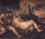Titian Nymph and Shepherd painting