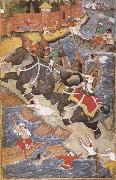 Basawan Akbar controls Rewarded Hawa oil painting on canvas