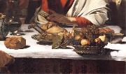 Caravaggio Detail of The Supper at Emmaus painting