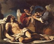 GUERCINO The Dead Christ Mourned by two Angels oil painting on canvas