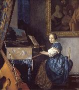 JanVermeer A Young Woman Seated at a Virginal Germany oil painting artist