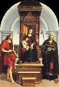Raphael The Madonna and Child Enthroned with Saint John the Baptist and Saint Nicholas of Bari painting