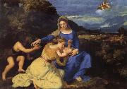 Titian The Virgin and Child with Saint John the Baptist and Saint Catherine Germany oil painting artist