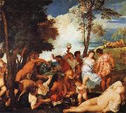 Titian The Bacchanal of the Andrians painting