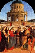 Raphael The Wedding of the Virgin, Raphael most sophisticated altarpiece of this period. oil painting on canvas