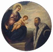Tintoretto Madonna with Child and Donor, oil painting on canvas