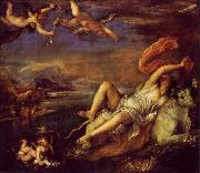 Titian The Rape of Europa  is a bold diagonal composition which was admired and copied by Rubens. Germany oil painting artist