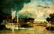 J.M.W.Turner the thames at isleworth with pavilion and syon ferry oil painting on canvas