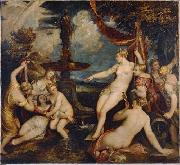 Titian Diana and Callisto by Titian; Kunsthistorisches Museum, Vienna Germany oil painting artist
