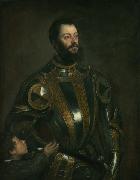 Titian Portrait of Alfonso d'Avalos (1502-1546), in Armor with a Page Germany oil painting artist