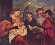 Titian Maria mit dem Kinde, dem Hl. Stephan, Hl. Hieronymus und Hl. Mauritius Germany oil painting artist