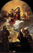 Titian Madonna in Glory with the Christ Child and Sts Francis and Alvise with the Donor painting