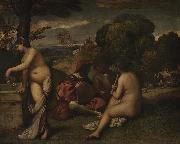 louvre Giorgione oil painting on canvas