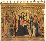 Vecchietta Madonna and Child Enthroned with SS.Bartholomew,James,Eligius,Andrew,Lawrence and Dominic Germany oil painting artist