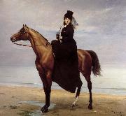 Carolus-Duran Au bord de la mer,Mademoiselle Croisette a cheval oil