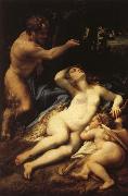 Correggio Venus and Cupid with a Satyr oil
