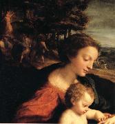 Correggio Wedding of Saint Catherine,details Germany oil painting artist