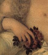 Titian Details of Venus of Urbino oil