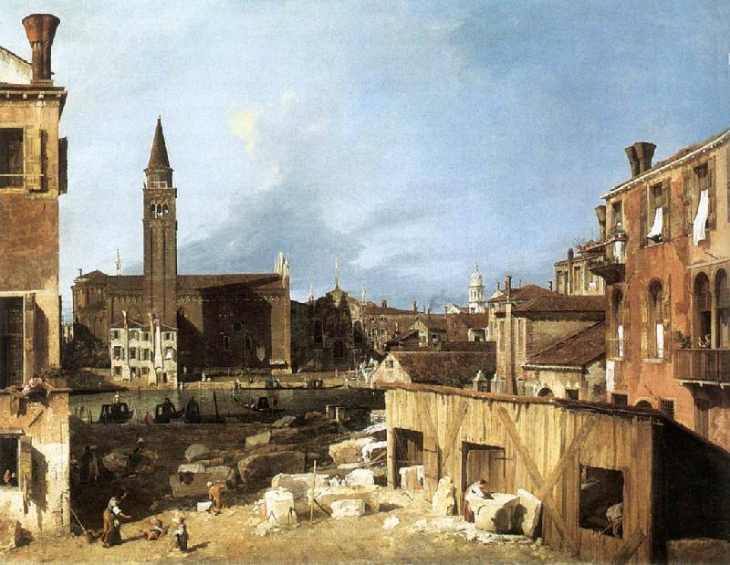 Canaletto The Stonemason s Yard Germany oil painting art