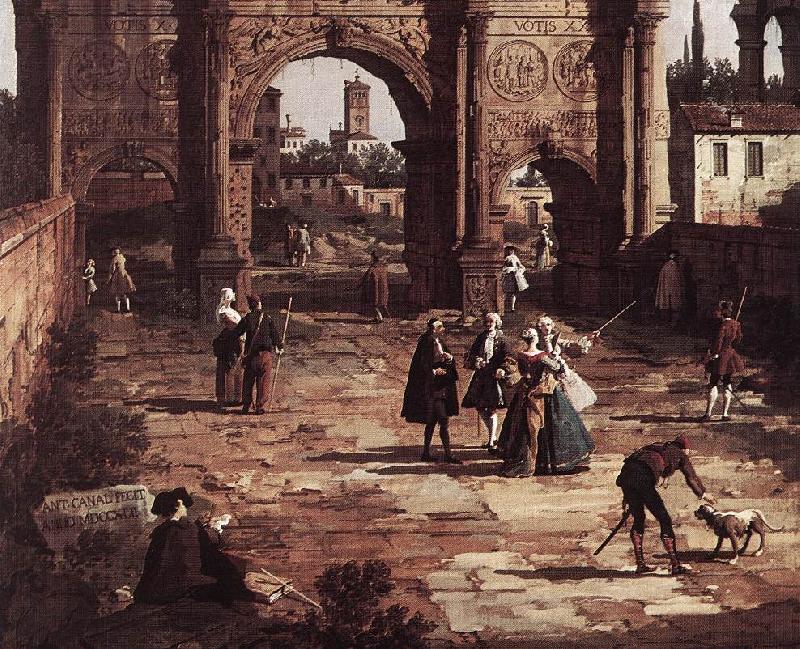 Canaletto Rome: The Arch of Constantine (detail) fd Germany oil painting art