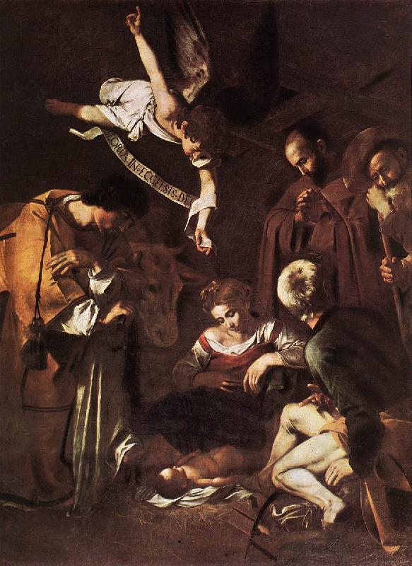 Caravaggio Nativity with St Francis and St Lawrence fdg oil painting picture