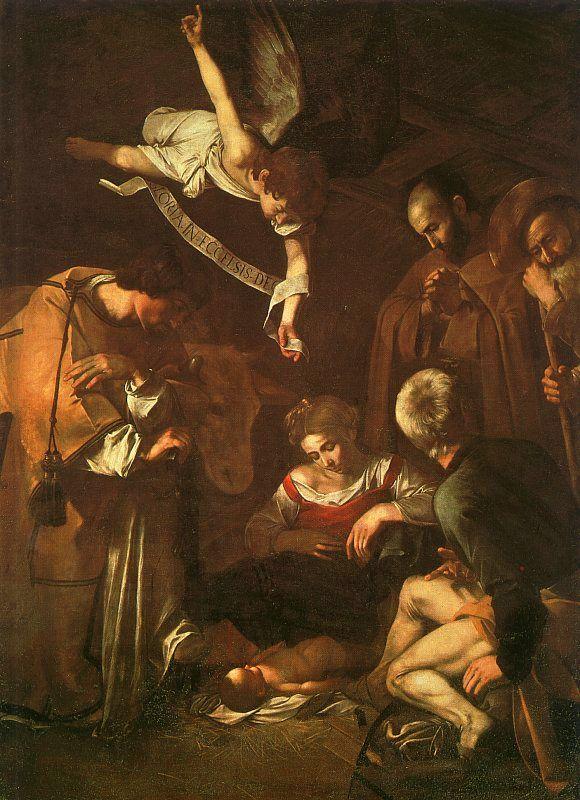 Caravaggio The Nativity with Saints Francis and Lawrence oil painting image