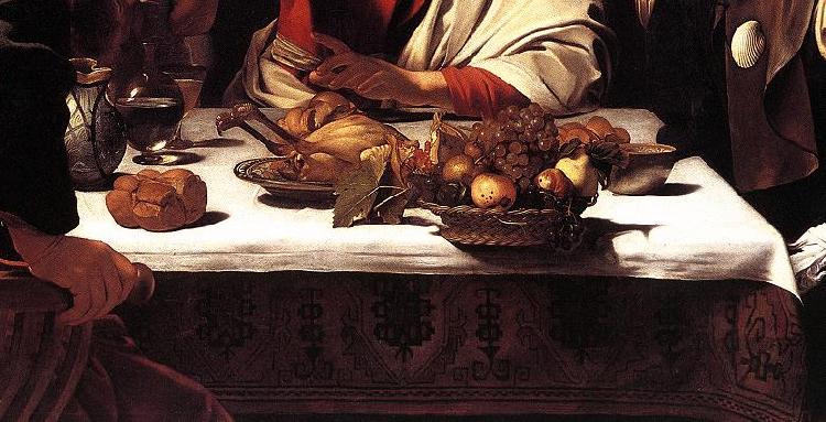 Caravaggio Supper at Emmaus (detail) fdg Germany oil painting art