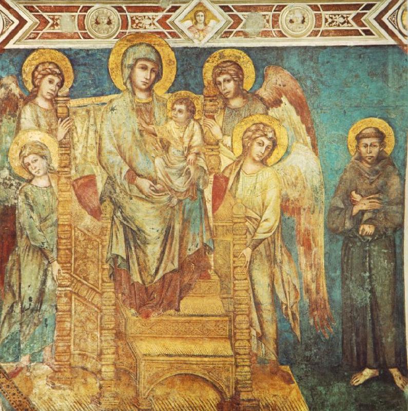 Cimabue Madonna Enthroned with the Child, St Francis and four Angels dfg Germany oil painting art