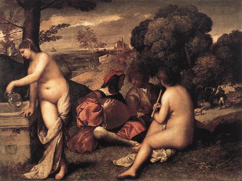 Giorgione Pastoral Concert (Fete champetre) oil painting image