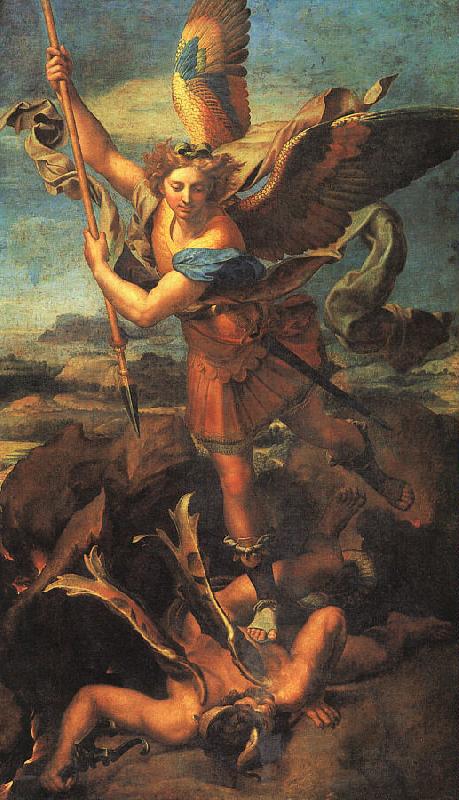 Raphael Saint Michael Trampling the Dragon Germany oil painting art