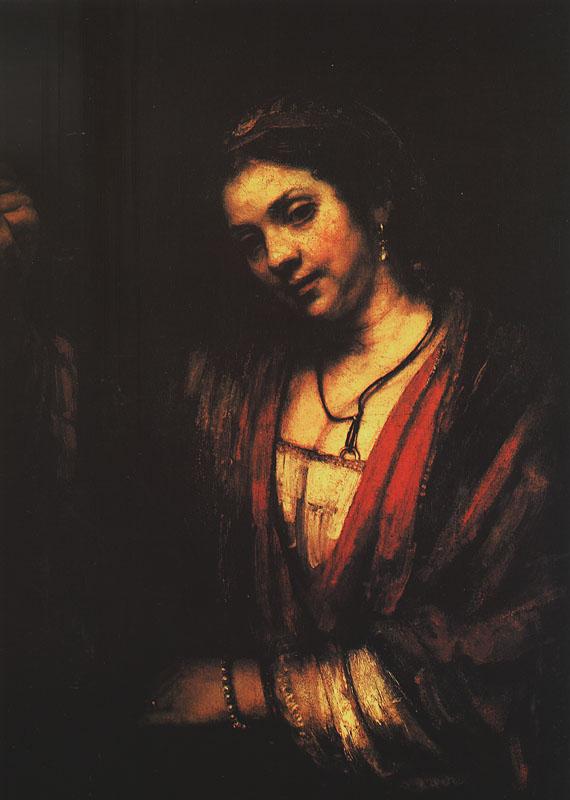 Rembrandt Hendrickje at an Open Door Germany oil painting art