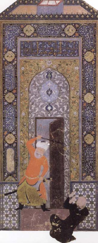 Bihzad The Gatekeeper denies entrance by one unworthy of the garden oil painting picture
