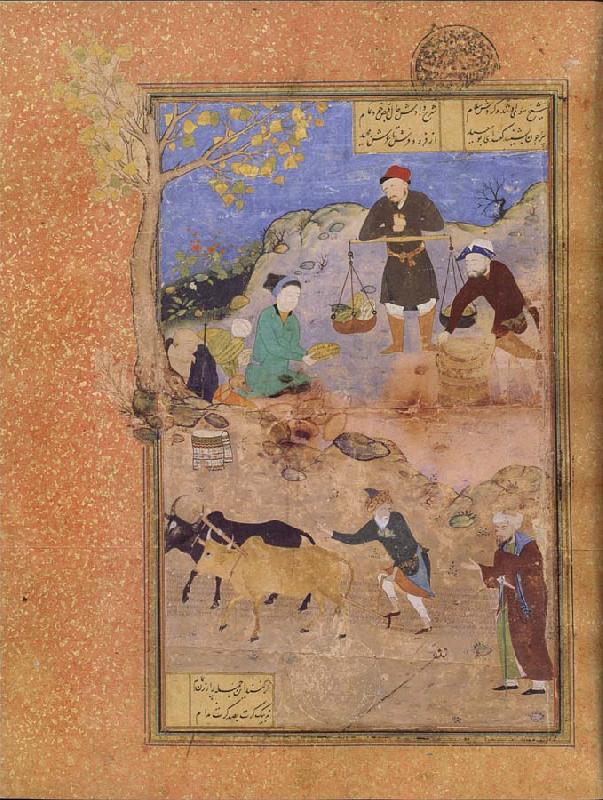 Bihzad A peasant lectures the sage Abu Sa Id ibn Abi l Khayr,the shaykh of Mahneh.on patience Germany oil painting art
