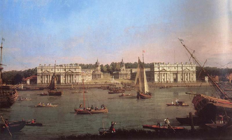 Canaletto Greenwich Hospital from the North Bank of the Thames oil painting image