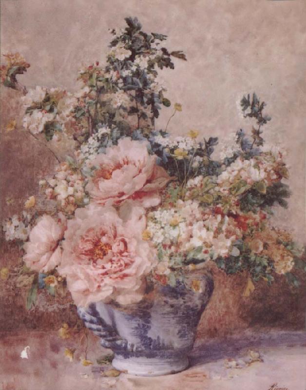 F.Rivoire Apple Blossoms with Peonies Germany oil painting art