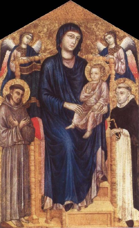 Cimabue Madonna and Child Enthroned with Two Angels and Ss. Francis and Dominic oil painting picture