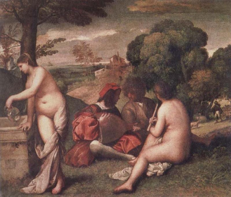 Giorgione The Pastoral Concert oil painting picture