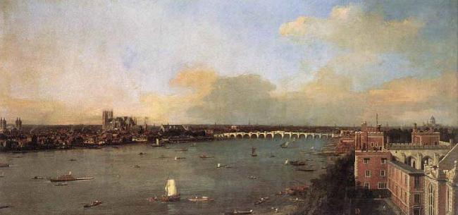 Canaletto London, Seen from an Arch of Westminster Bridge oil painting image